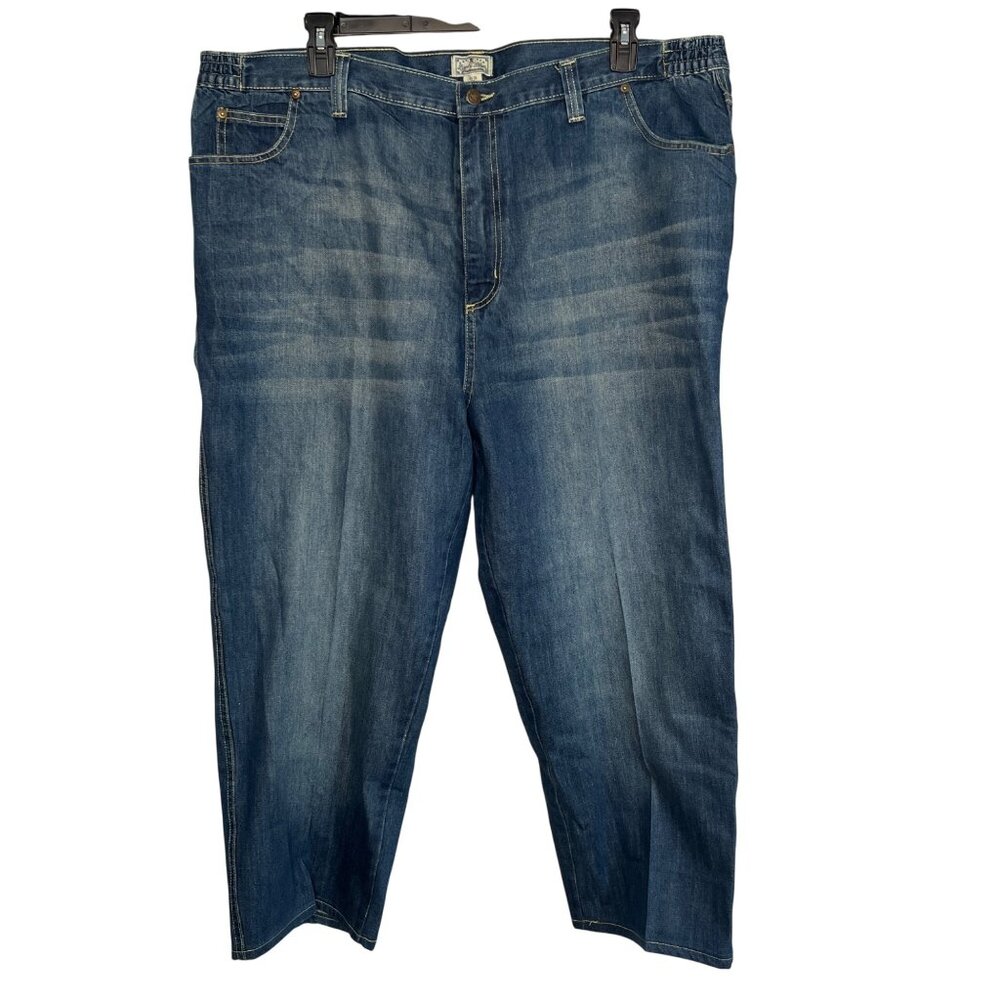 Liberty Blues LOT OF 2 Mens Elastic Waist Stretch Denim Jeans Sz 46 w/28” Inseam